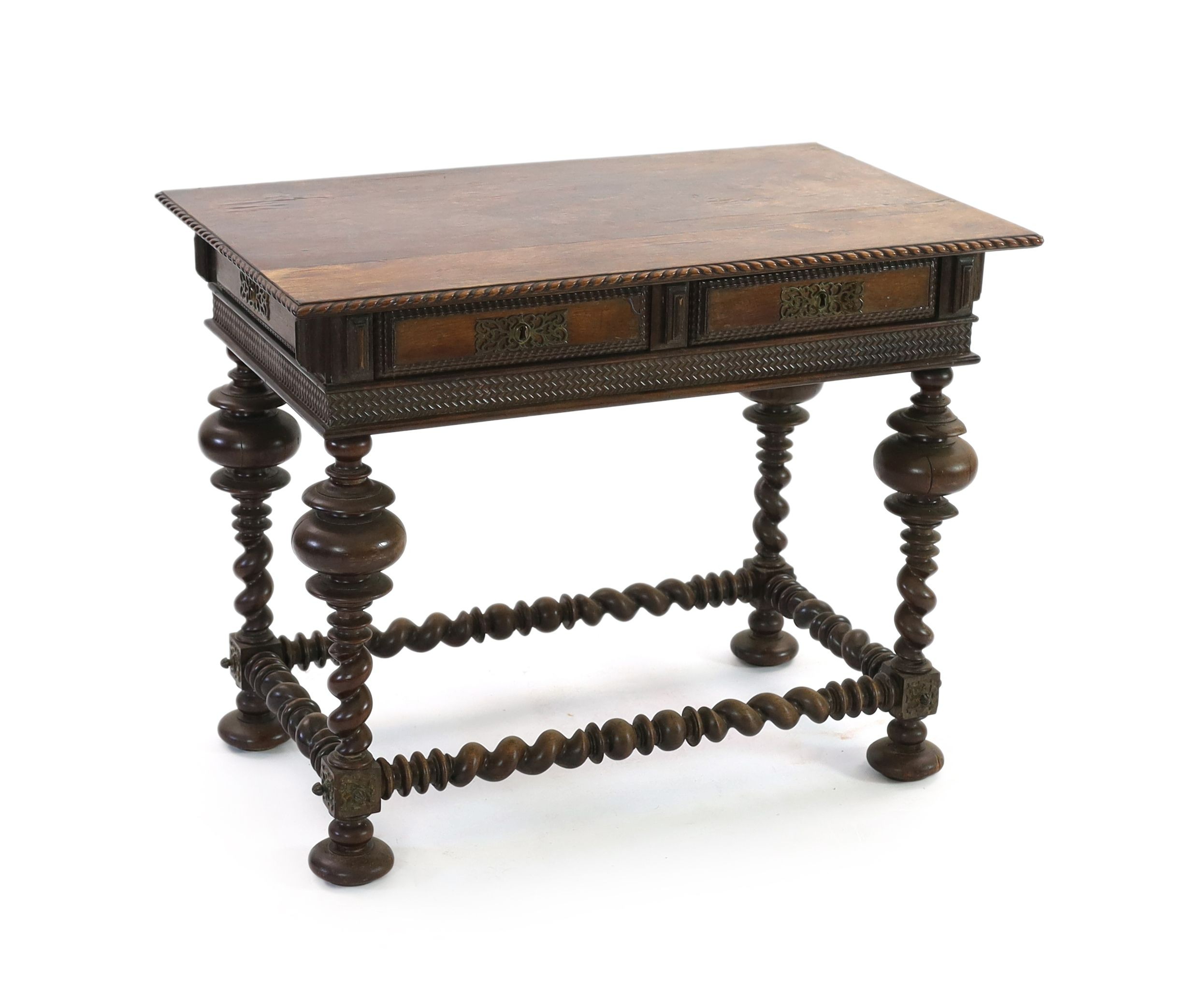 An 18th century Portuguese Colonial rosewood centre table, W.103cm D.63cm H.80cm